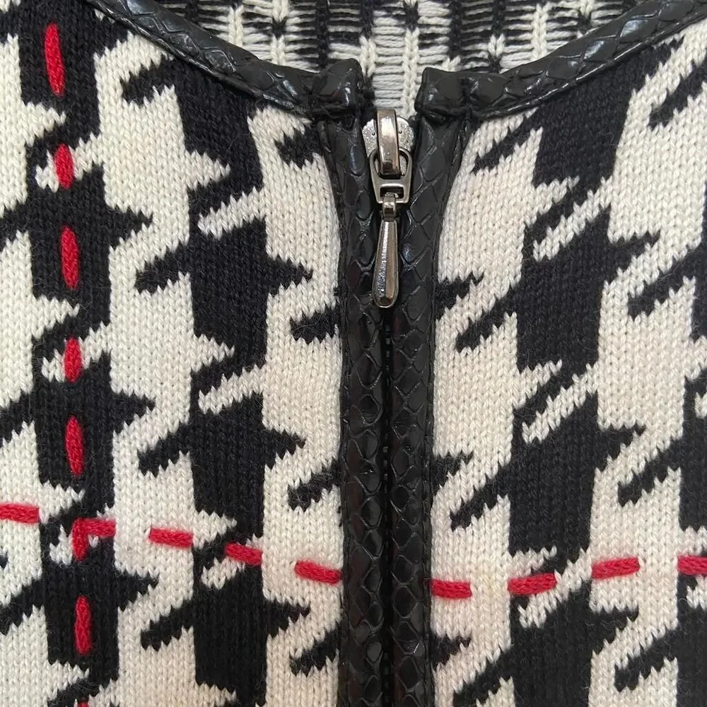 Marisa Christina black and white houndstooth jacket size L - Picture 5 of 7